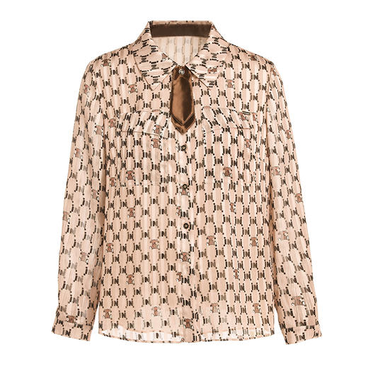 乔万尼新款春装高级感衬衫女减龄印花设计长袖款EF3C876 商品图4