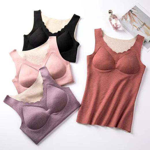 【特价】【带罩杯】女士椰绒羊毛蚕丝保暖打底背心马甲外穿2522/8865 商品图7