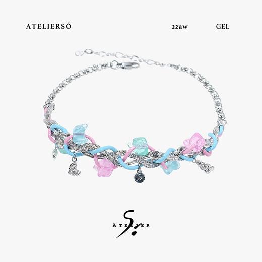 ATELIERSO 22AW果冻系列 果冻翅膀皮绳串珠颈圈 商品图0