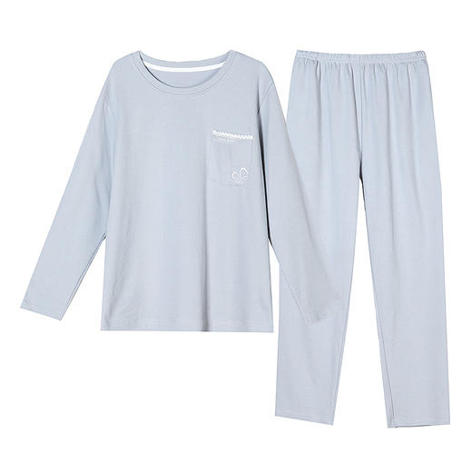 都市丽人生活家居女士特价棉质套装40支TC65/35中家居服长袖睡衣LH22J5 商品图5