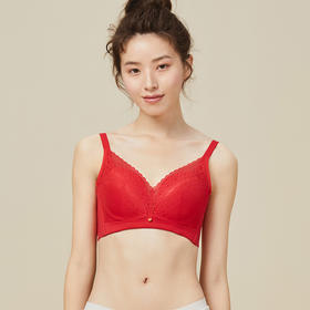 都市丽人聚拢升杯聚拢杯B杯常规内衣蕾丝中厚3/4杯文胸三排扣无钢圈YB25A6