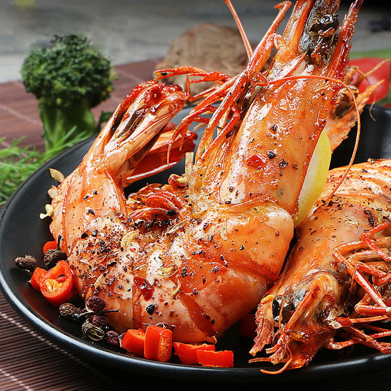 北海湾特大黑虎虾新鲜大虾鲜活超大海虾基围虾海鲜越南500g*2盒