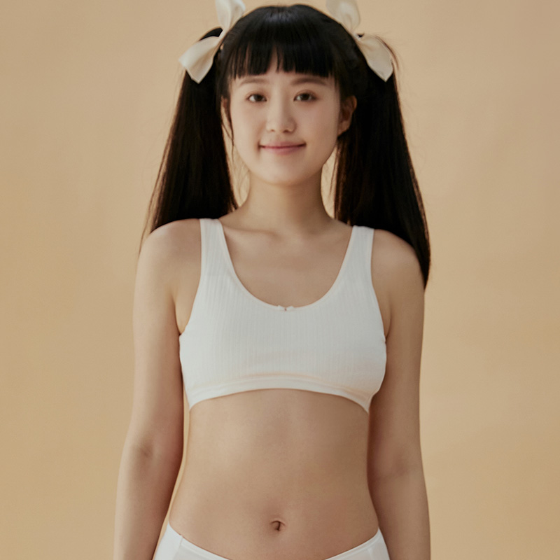 都市丽人少女三步优选成长一阶无尺码内衣提花超薄夹棉杯少女文胸无排扣无钢圈BB26A3