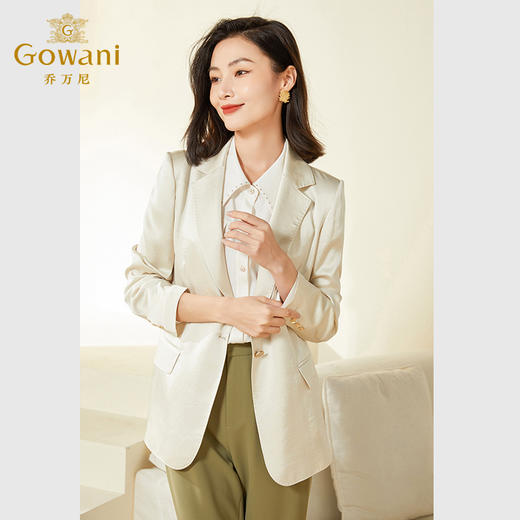 乔万尼春装新款西装外套女坠感高级感白色EF3B827 商品图1