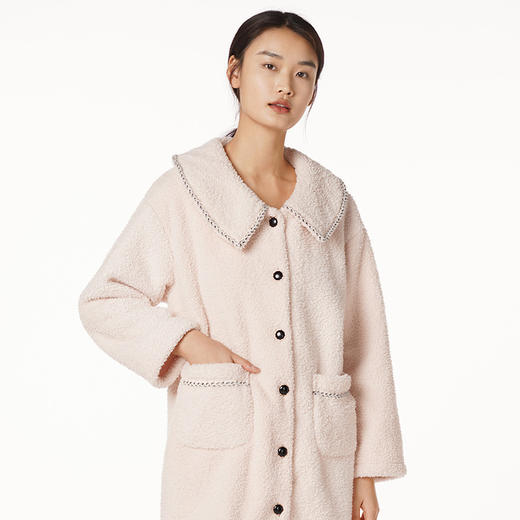 都市丽人生活家居女士法兰绒单件袍珍贝绒厚家居服单件袍睡衣LH27A3 商品图3