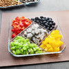 【笑麻麻の菲内克斯】钢化玻璃拼盘方形五分格零食水果小吃干果瓜子配菜多用途餐盘 9英寸旋风A款 商品缩略图2