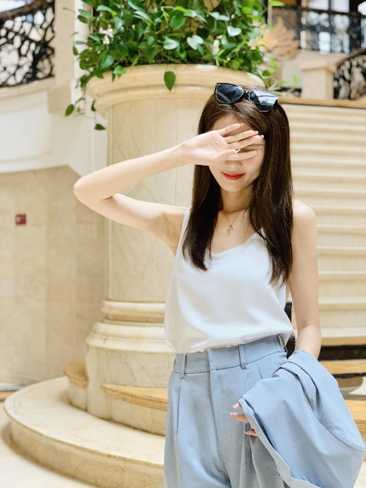 【百图lulu定制】【海盐蓝短裤】竹节棉 麻料感 休闲气质短裤 商品图4