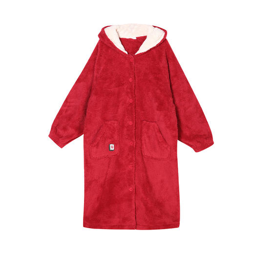 都市丽人生活家居女士法兰绒单件袍长毛绒厚家居服单件袍睡衣LH27A2 商品图4