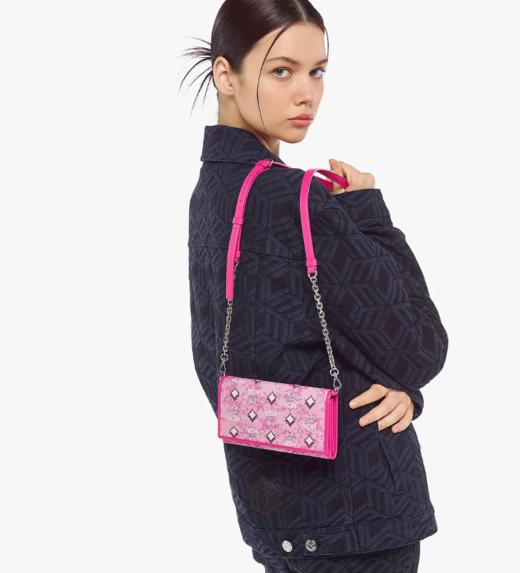 MCM 斜挎包  MXECATA01PK001-F 粉色.织物/牛皮革 商品图0