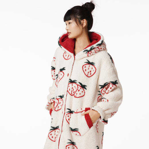 都市丽人生活家居女士法兰绒单件袍长毛绒厚家居服单件袍睡衣LH27A5 商品图0