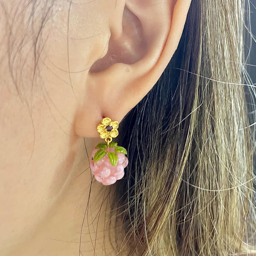 北京仓｜10 DECOART-Rose Raspberries-粉色树莓 耳环［波兰设计师] 商品图2