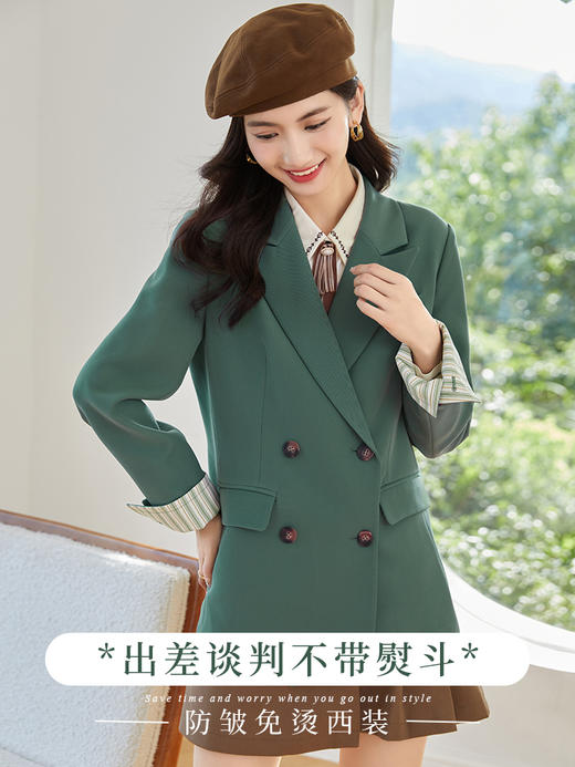 【熙世界】高端绿色西装外套女设计感职场会议炸街小西服春秋新款 商品图2