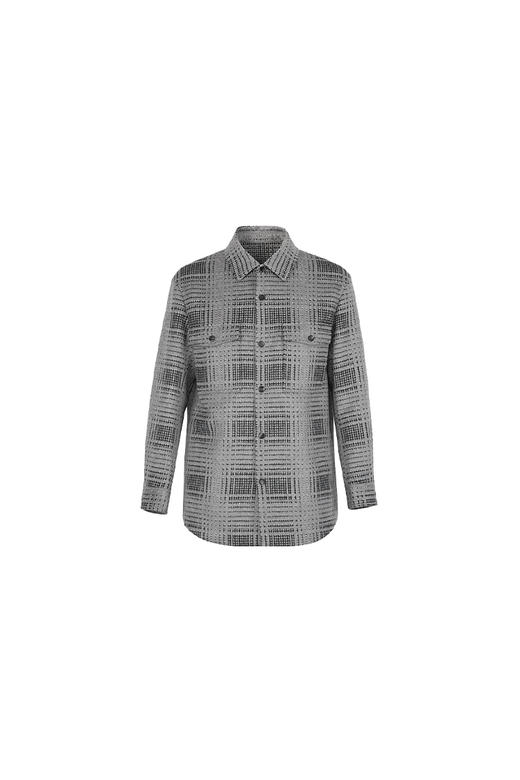 callisto灰黑格羊毛混纺翻领薇廓外套  FQFEJ016Y 商品图4