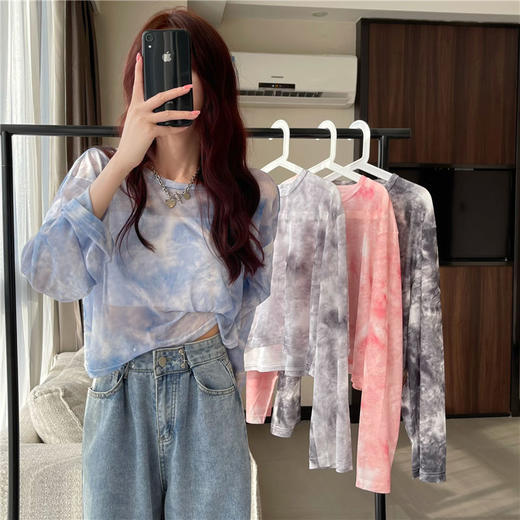 【生活中的我,值得细细品味】早秋2022新款韩版套头圆领短款长袖针织衫防晒衣上衣女潮 商品图0