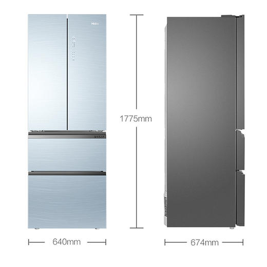 海尔（Haier）332升多门双变频冰箱 风冷无霜 阻氧干湿分储 专属母婴空间 钢化玻璃面板BCD-332WFCL 商品图1