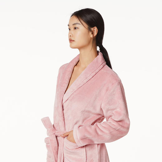 都市丽人轻松浴室女士法兰绒单件袍双面法兰绒厚家居服单件袍睡衣LH27A4 商品图1