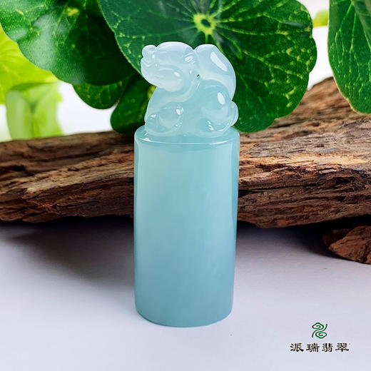派瑞翡翠 翡翠印章 糯种 绿色 商品图0