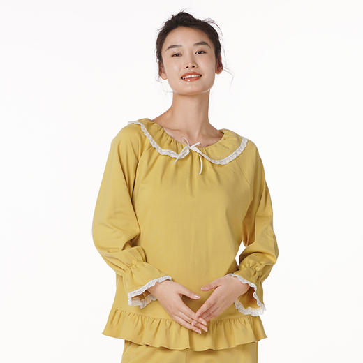 都市丽人生活家居女士特价棉质套装40支TC65/35中家居服长袖睡衣LH22J9 商品图0