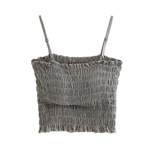 厂家亚马逊外贸欧美新款吊带背心女夏纯色外穿露脐无袖内搭打底衫 商品图4