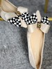 IUIU SECOND2022秋新款蝴蝶结时尚棋牌格浅口单鞋女时装平底18441 商品缩略图1