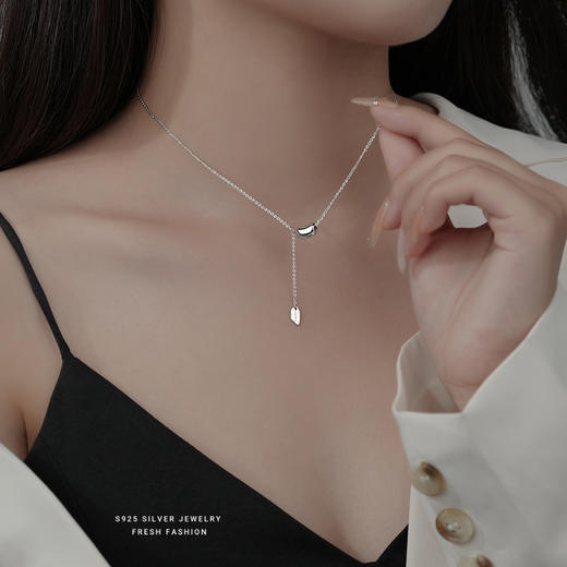 【幸运豆】子佩集S925银小方牌幸运豆项链【ZYXS-A2514】2208 商品图1