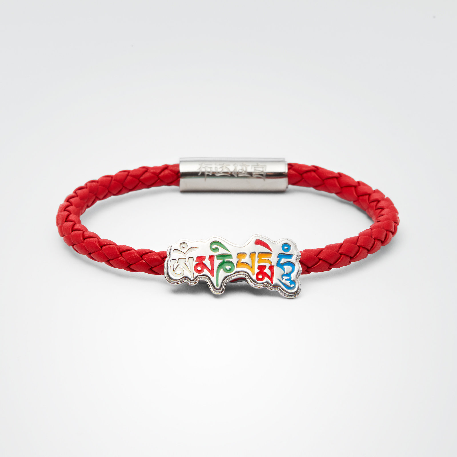 布达拉宫银填彩六字真言手绳