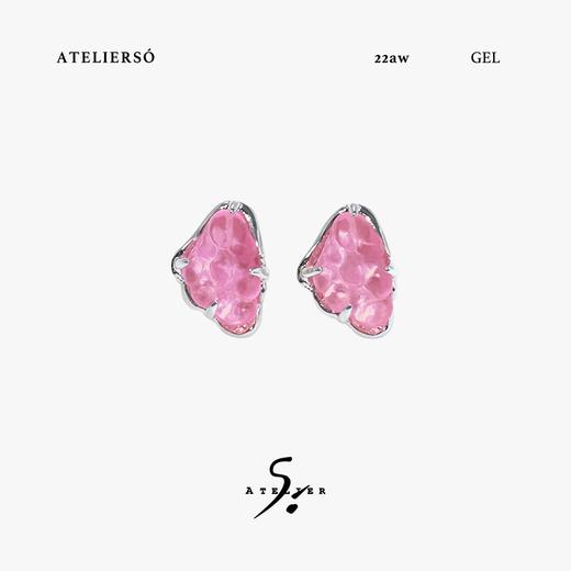 ATELIERSO 22AW果冻系列 果冻包裹翅膀耳钉 樱花粉 商品图0
