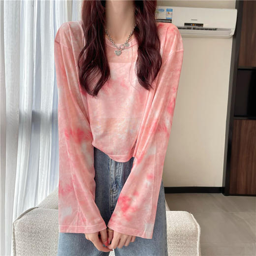 【生活中的我,值得细细品味】早秋2022新款韩版套头圆领短款长袖针织衫防晒衣上衣女潮 商品图2