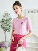 OLrain法式粉色条纹针织衫女夏季2022年新款减龄刺绣甜美冰爽小衫 商品缩略图3