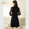 乔万尼春装新款显瘦减龄连衣裙法式收腰小黑裙长袖EF3E857 商品缩略图4