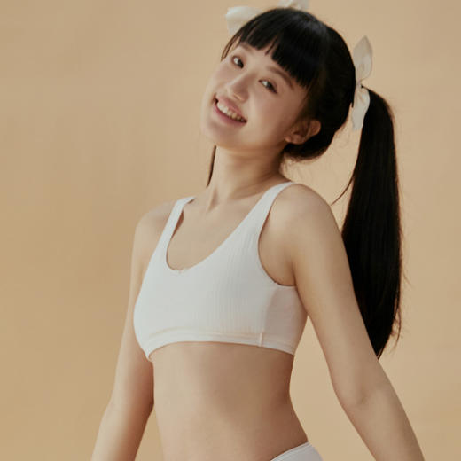 都市丽人少女三步优选成长一阶无尺码内衣提花超薄夹棉杯少女文胸无排扣无钢圈BB26A3 商品图1