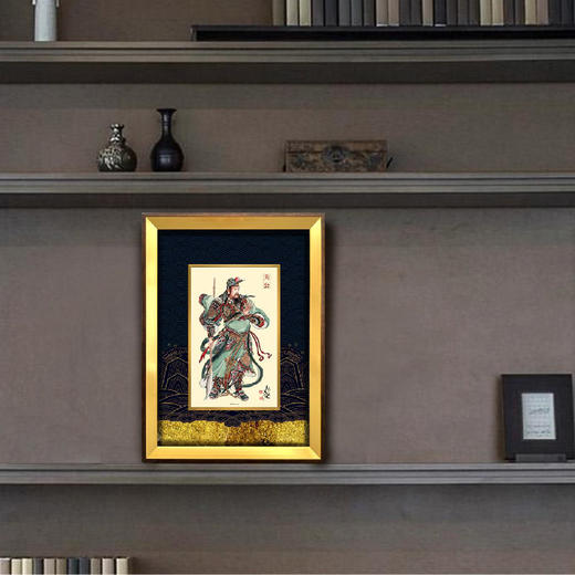 《财神~ 关公》彩色足银高浮雕版画 商品图2