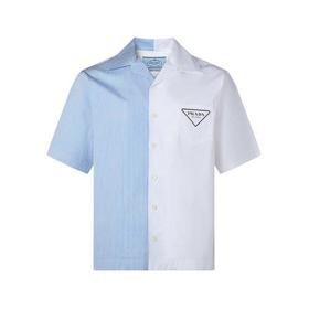 PRADA/普拉达【22春夏新款】男士棉质Double Match宽松版休闲短袖衬衫 UCS406 10HH S 212