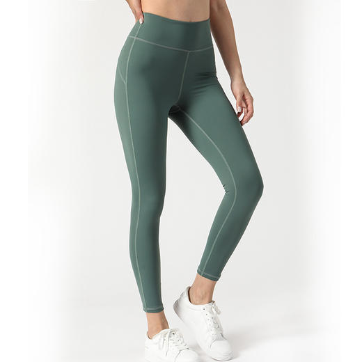 【买一赠一】2021新款欧美高腰裸感口袋瑜伽裤女紧身提臀跑步运动健身裤女批发 商品图3