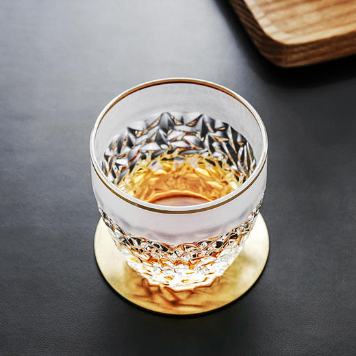 捷克进口BOHEMIA磨砂金边手工描金威士忌酒杯 商品图1