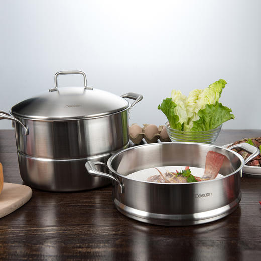 德国戴德18/10不锈钢家用蒸锅单层一体式燃气电磁炉通用28CM 商品图2