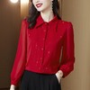 洋气长袖打底衫，时尚妈妈镶钻遮肚翻领衬衫KQL-9011 商品缩略图1