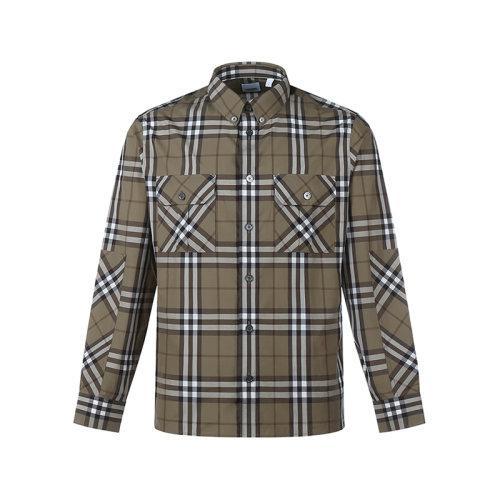 BURBERRY/博柏利【21秋冬新款】男士长袖衬衫 男款棉质长袖衬衫格纹 80442181 商品图0