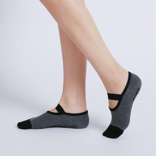 新款一字宽系带透气瑜伽袜普拉提圆头防滑跳操跑步运动地板袜工厂 商品图2