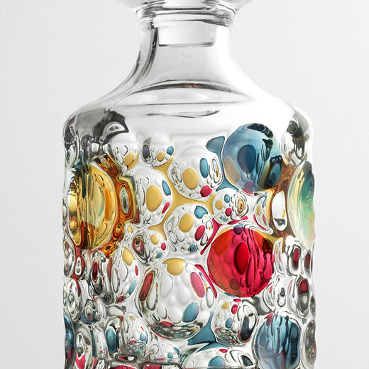 捷克进口BOHEMIA波西米亚彩色水滴手工描彩威士忌酒樽酒杯750ml 商品图5