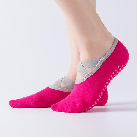新款芭蕾款交叉包边露背瑜伽袜防止滑 运动船袜五指袜瑜伽袜批发 商品图2