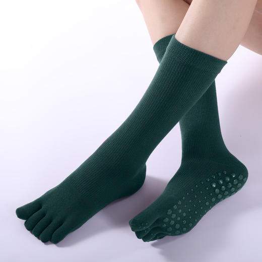 秋冬季新款跨境长筒瑜伽袜五指袜专业保暖小腿袜运动普拉提袜 商品图1