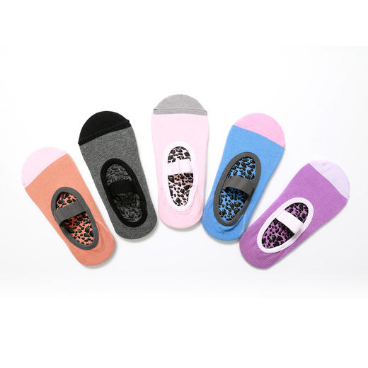 新款一字宽系带透气瑜伽袜普拉提圆头防滑跳操跑步运动地板袜工厂 商品图0