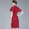婚宴礼服喜婆婆妈妈装大码红色连衣裙  DNO-2EA8824 商品缩略图3