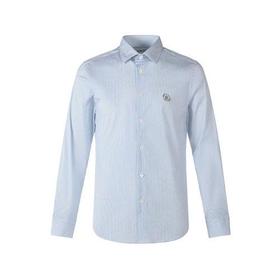 BURBERRY/博柏利【21秋冬新款】男士长袖衬衫 男款棉质长袖衬衫条纹徽标饰扣 80427731