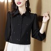 洋气长袖打底衫，时尚妈妈镶钻遮肚翻领衬衫KQL-9011 商品缩略图2