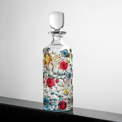 捷克进口BOHEMIA波西米亚彩色水滴手工描彩威士忌酒樽酒杯750ml 商品图4