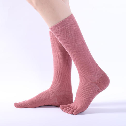 2021秋冬加厚新款微压中高筒瑜伽袜保暖防滑普拉提袜地板袜舞蹈袜 商品图1