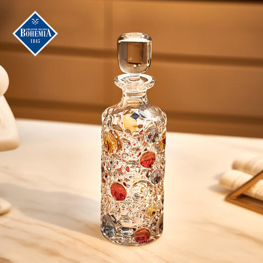 捷克进口BOHEMIA波西米亚彩色水滴手工描彩威士忌酒樽酒杯750ml 商品图3