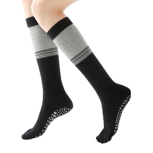 女士长筒瑜伽袜子冬天保暖防滑舞蹈袜五指全指长筒袜 商品图3